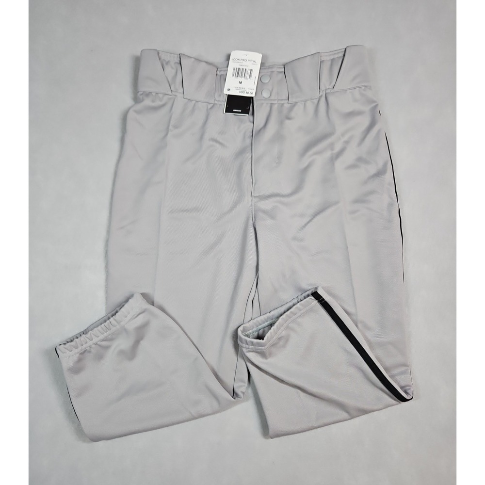 Adidas‎ Mens Icon Pro Gray Black Stripe Baseball Pants Size Medium NWT